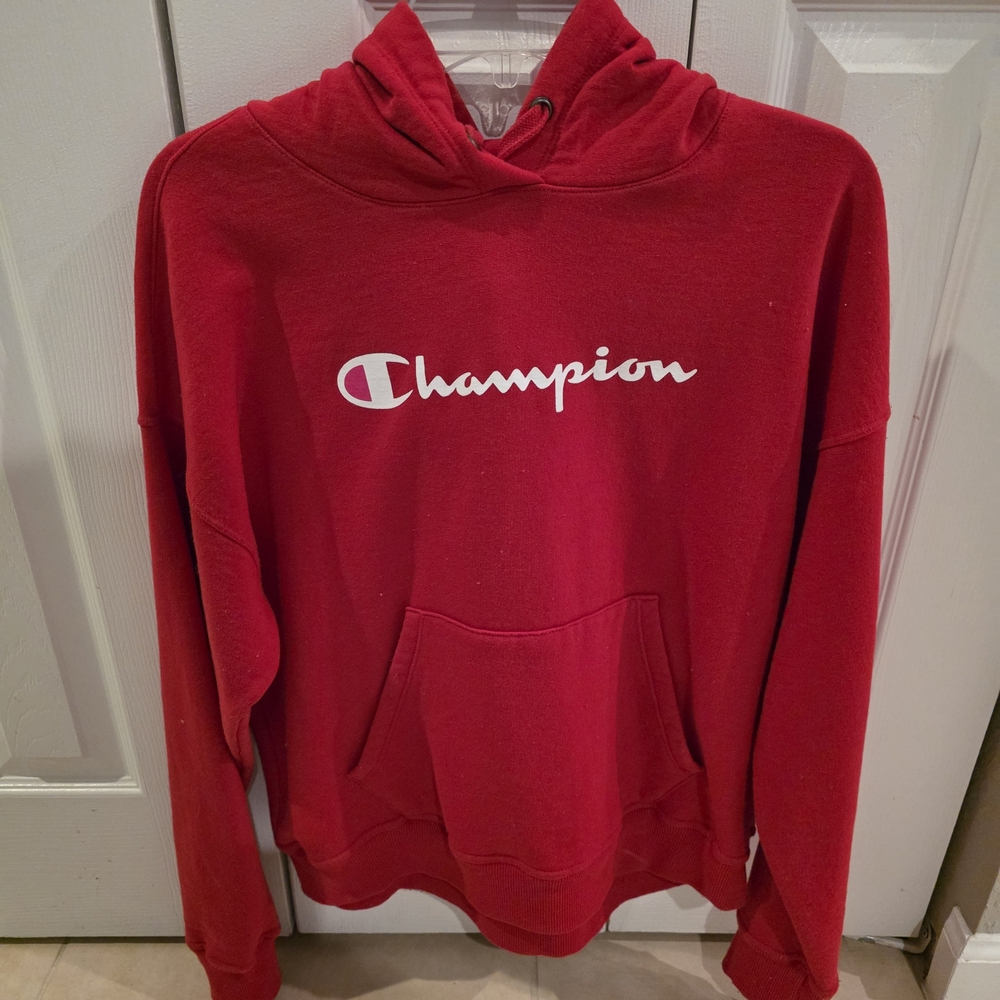 Champion Bold Red Pullover Hoodie (Men or Women)